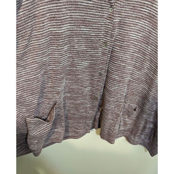 Lori Goldstein Striated Knit Striped Sweater Shrug Button Front Plus Size 1X - Picture 5 of 8